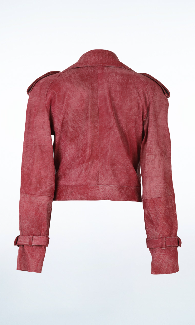 Audax Leather Jacket Washed – Red