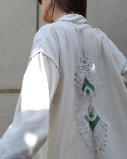 The Embroidered Kimono – Beige