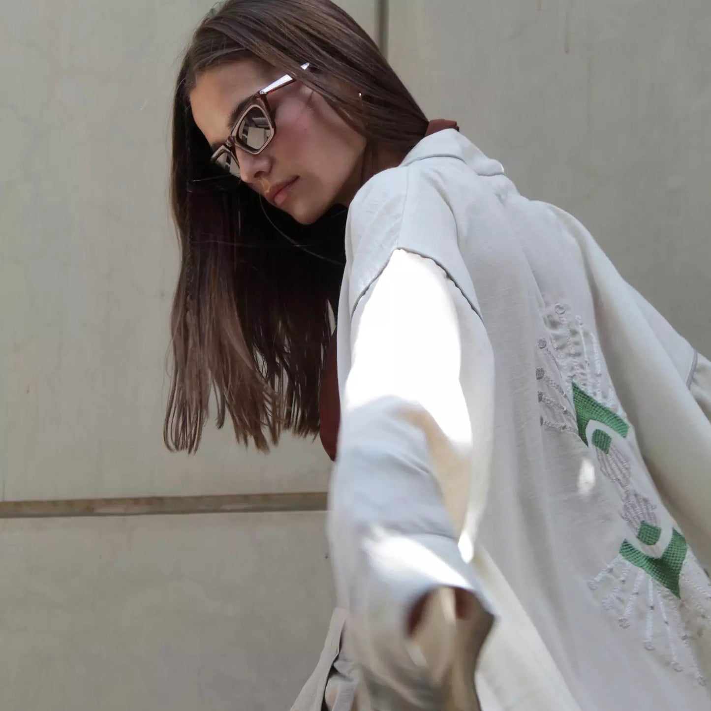 The Embroidered Kimono – Beige
