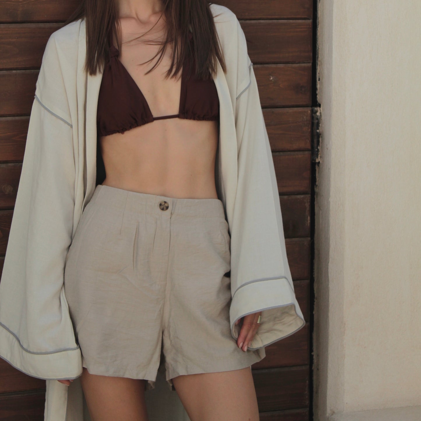 The Embroidered Kimono – Beige